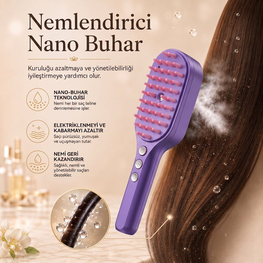 Before Nine™ Buharlı Saç Bakım Fırçası
