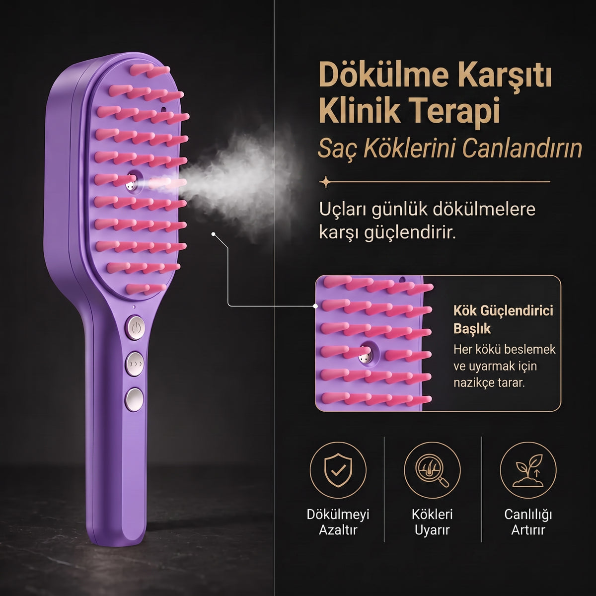 Before Nine™ Buharlı Saç Bakım Fırçası