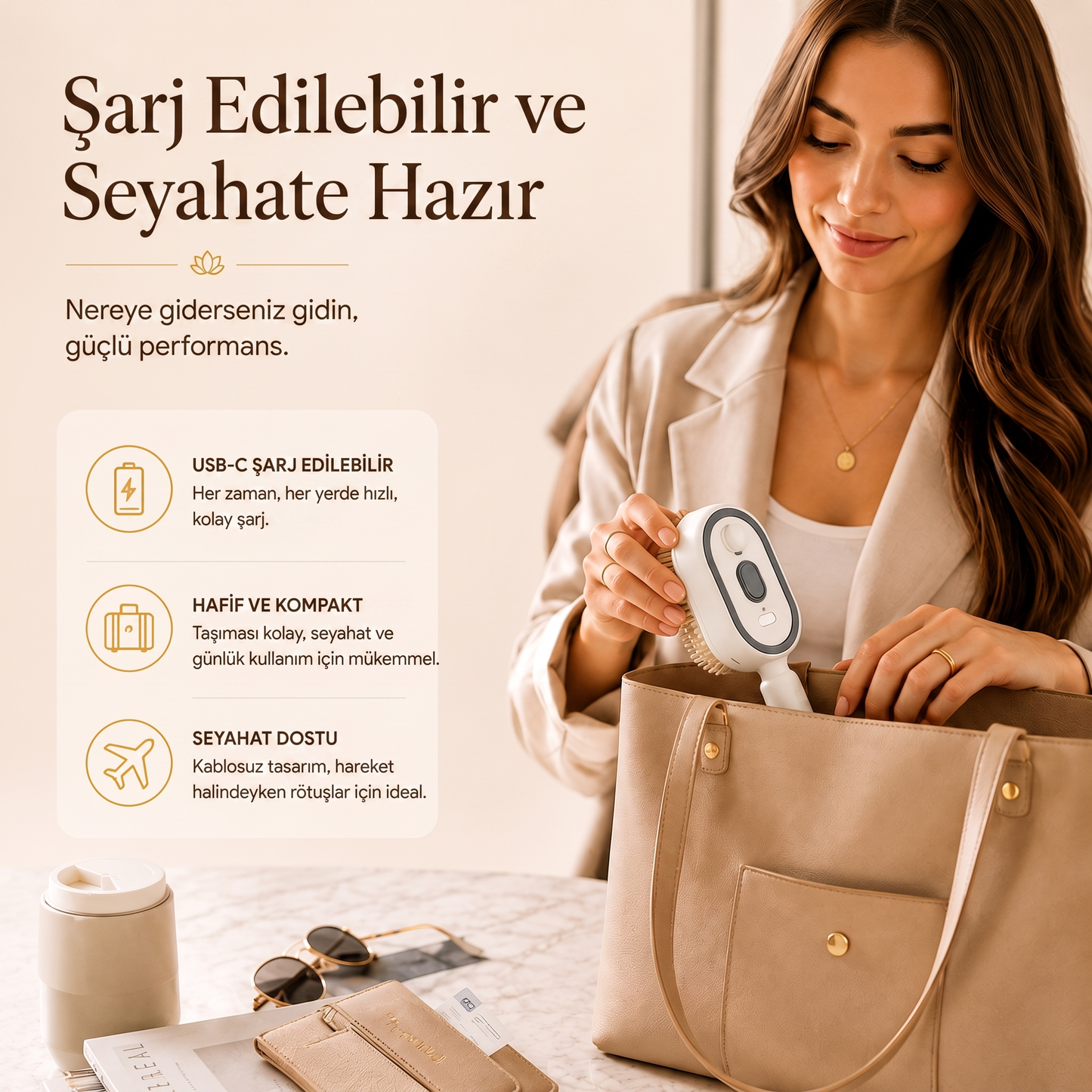 Before Nine™ Buharlı Saç Bakım Fırçası