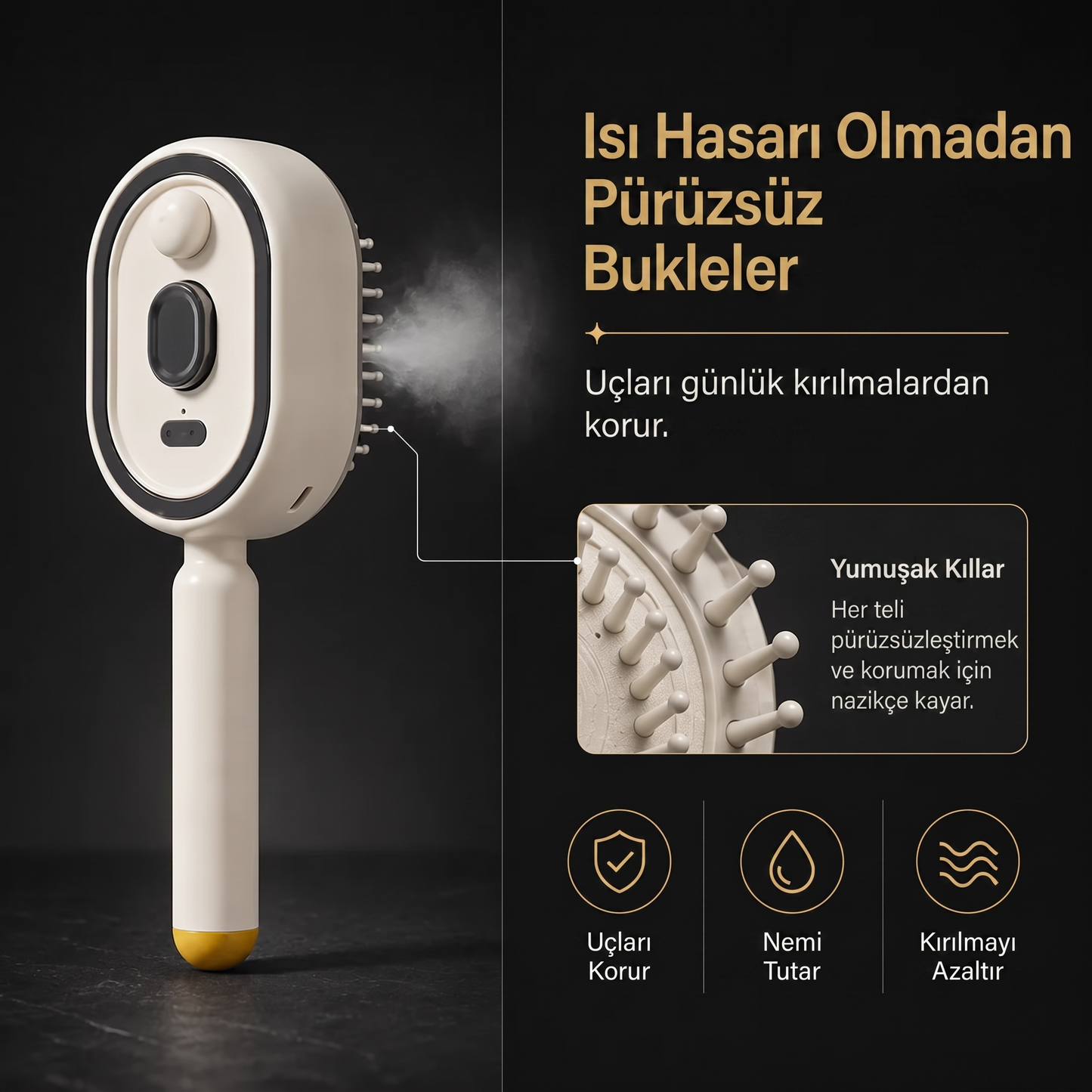 Before Nine™ Buharlı Saç Bakım Fırçası
